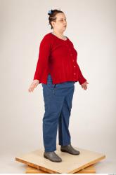 Whole Body Woman Animation references Casual Overweight Studio photo references